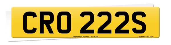 Registration number CRO 222S